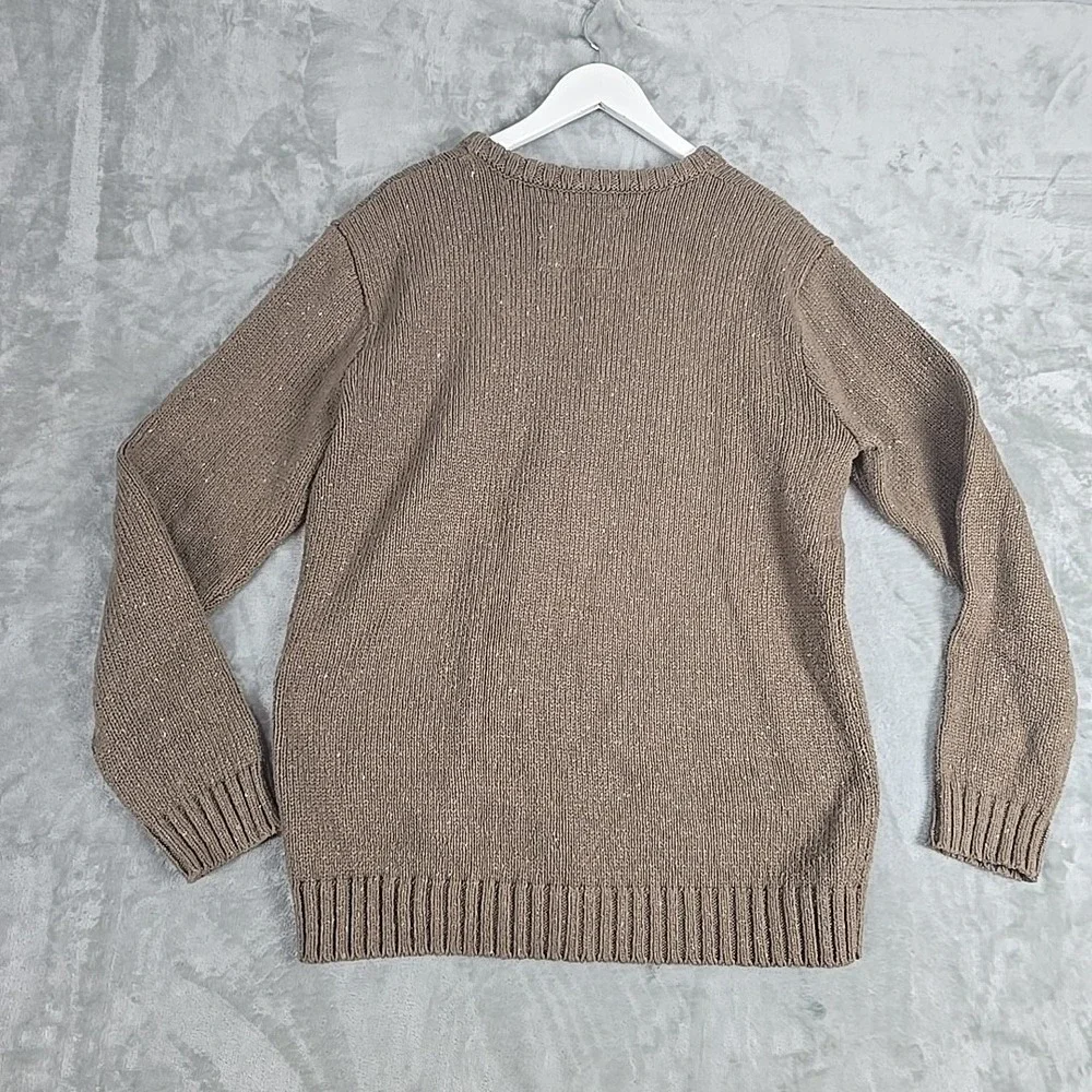 Quiksilver Neppy Knit Crewneck Sweater Medium Brown Speckled Surf‎ Skate Grunge - Picture 3 of 6
